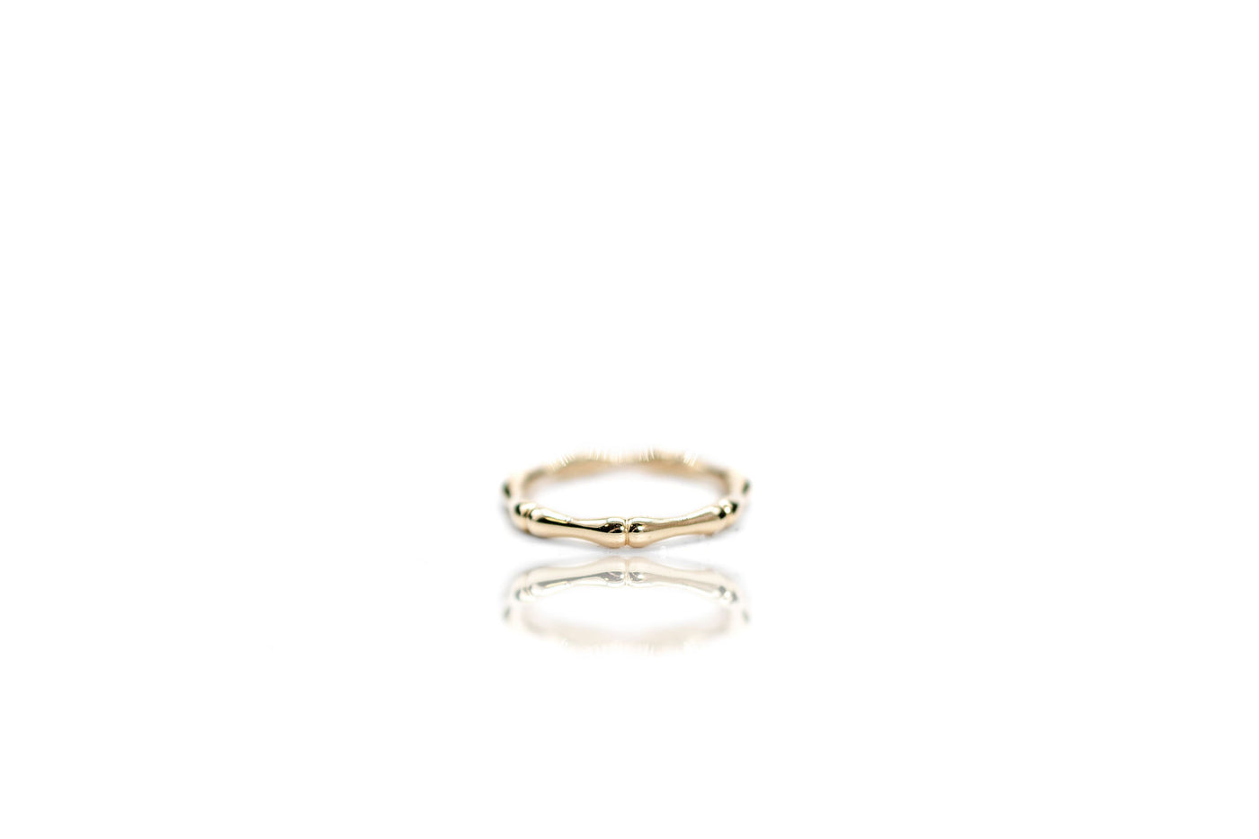 14k Yellow Gold Bamboo Ring (Gucci Style)