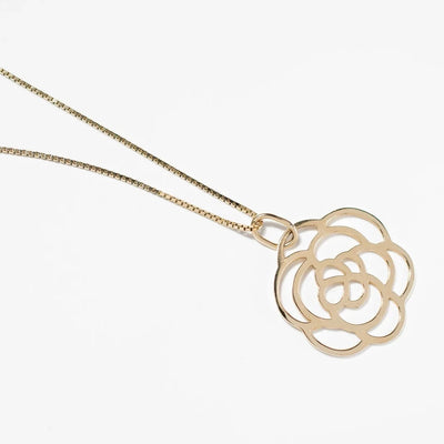 Gold Mum Pendant - 14k Yellow Gold