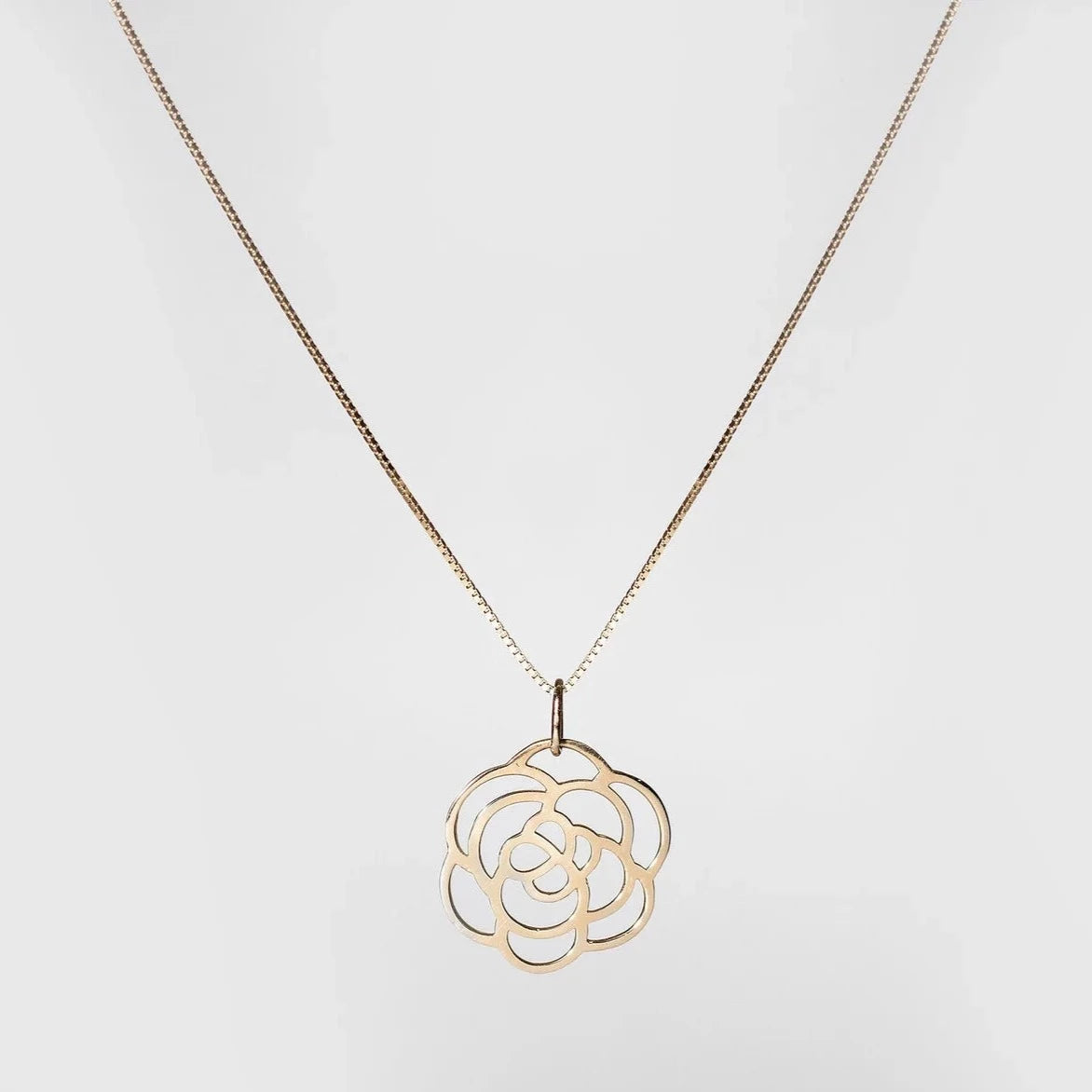 Gold Mum Pendant - 14k Yellow Gold