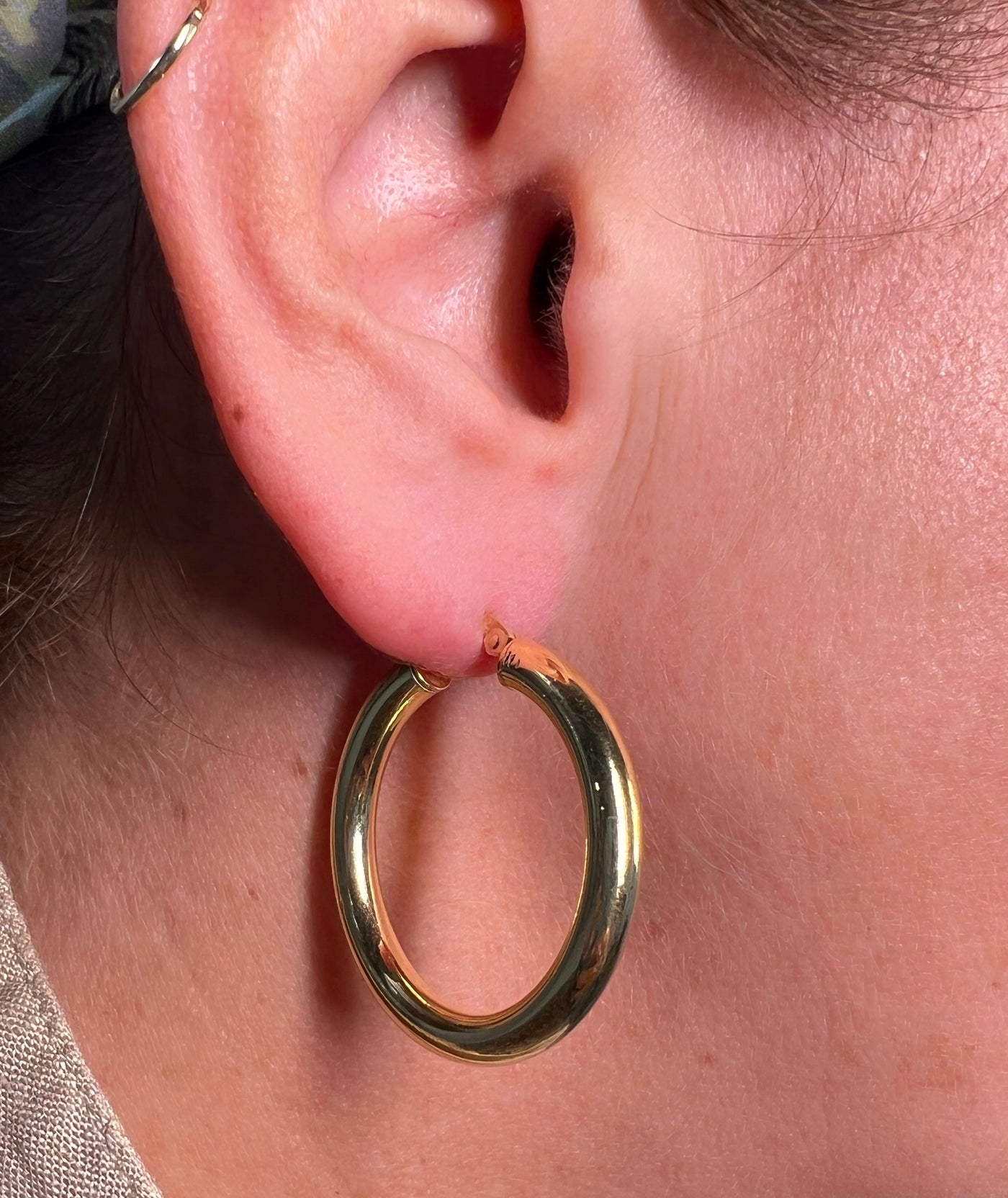 Medium Gold Hoops - 10k yellow gold